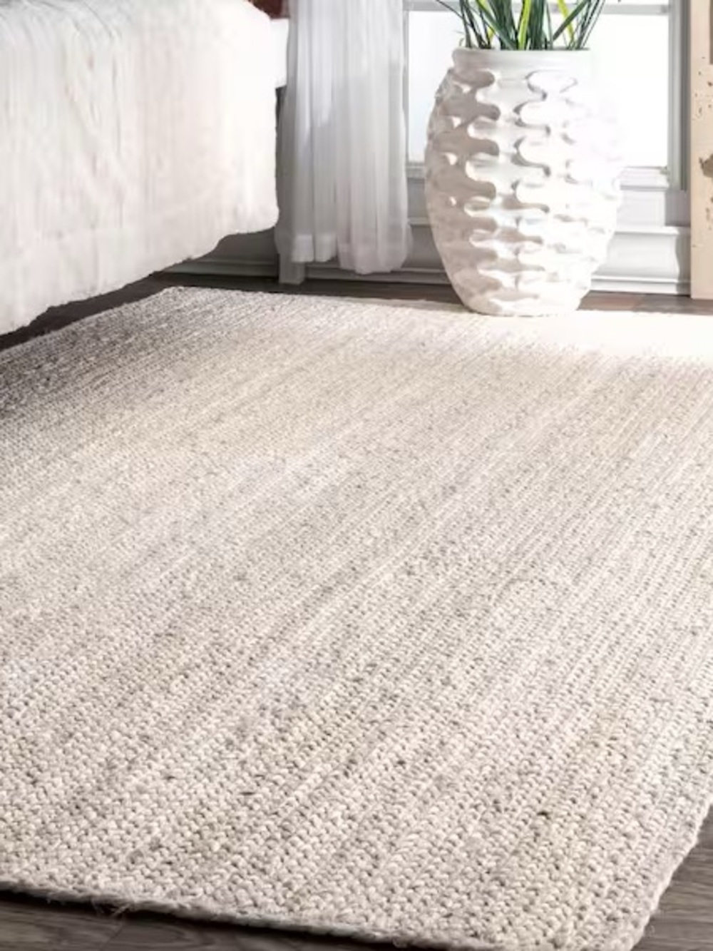 Neutral Handwoven Area Rug - Ivory